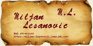 Miljan Lešanović vizit kartica
